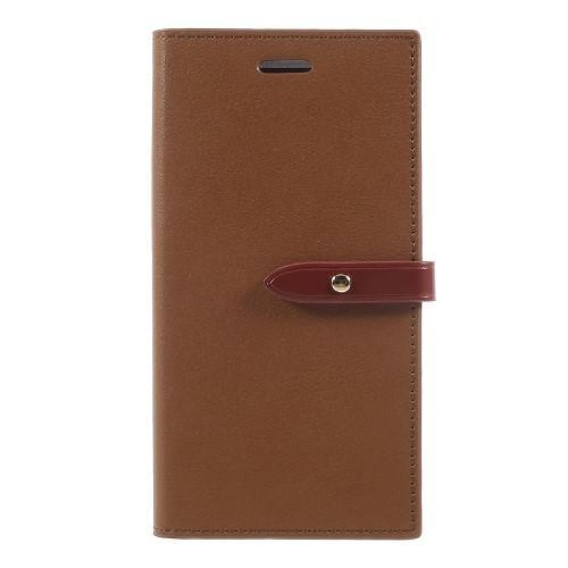 Romace PU bőr tok állvány funkcióval iPhone X készülékhez - barna
