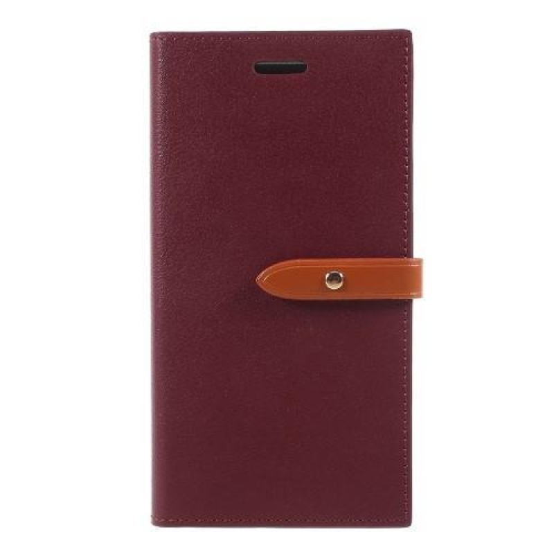 Romace PU bőr tok állvány funkcióval iPhone X készülékhez - bordó színű