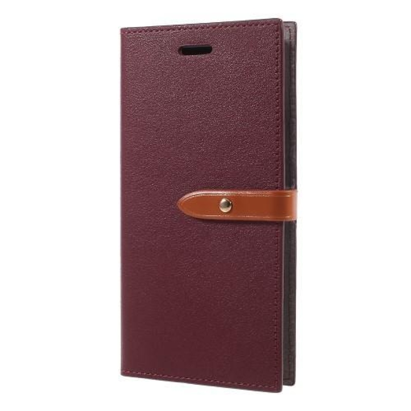 Romace PU bőr tok állvány funkcióval iPhone X készülékhez - bordó színű