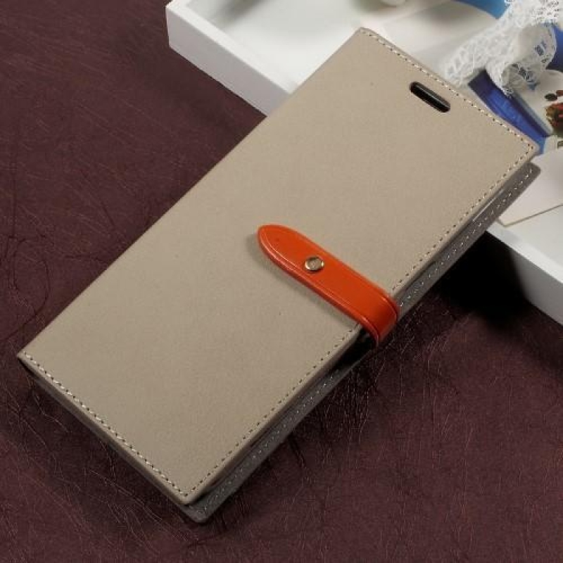 Római PU bőr/textil tok Samsung Galaxy S8 Plus készülékhez - szürke