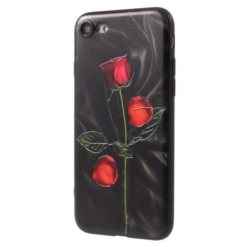 Rózsaszín zselés tok iPhone 7 és iPhone 8 készülékhez - fekete háttér