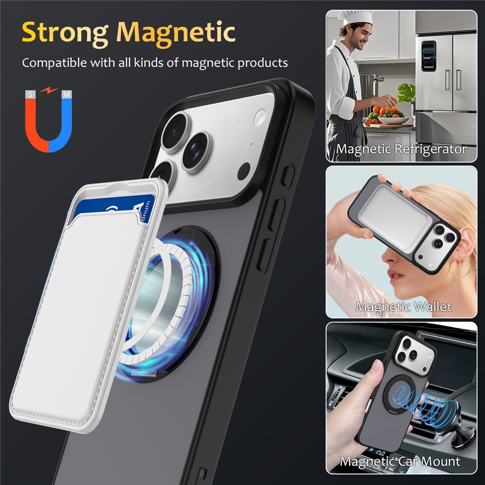 Rotaty gél tok merev háttámlával és MagSafe-vel az iPhone 18 Pro Max/17 Pro Max készülékekhez – szürke