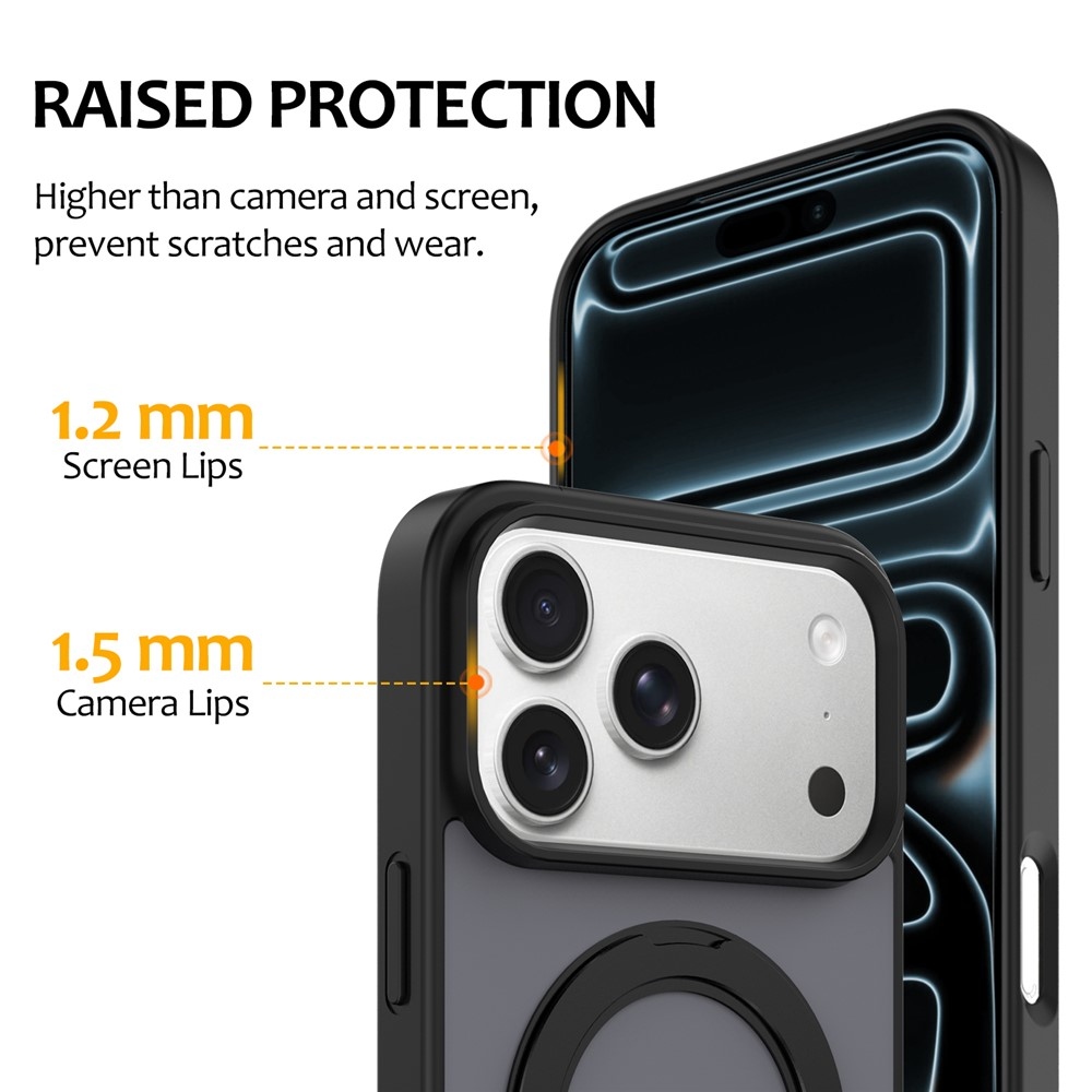 Rotaty gél tok merev háttámlával és MagSafe-vel az iPhone 18 Pro Max/17 Pro Max készülékekhez – szürke