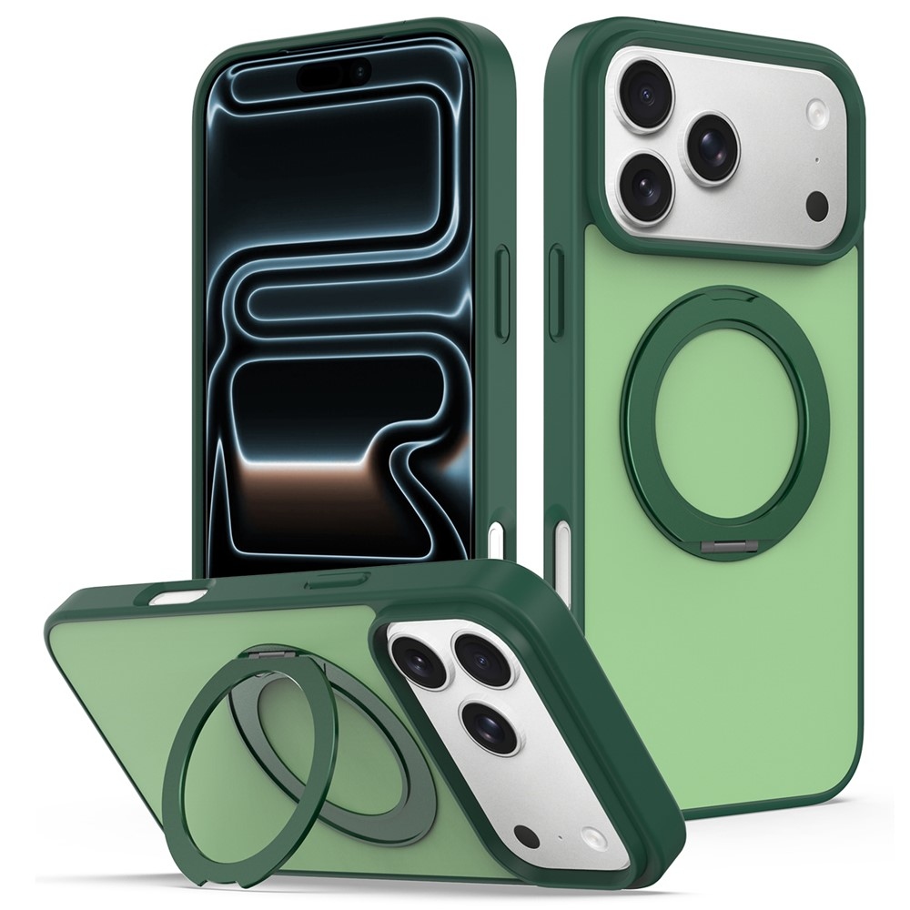 Rotaty gél tok merev háttámlával és MagSafe-kompatibilis az iPhone 18 Pro Max/17 Pro Max készülékekhez – zöld