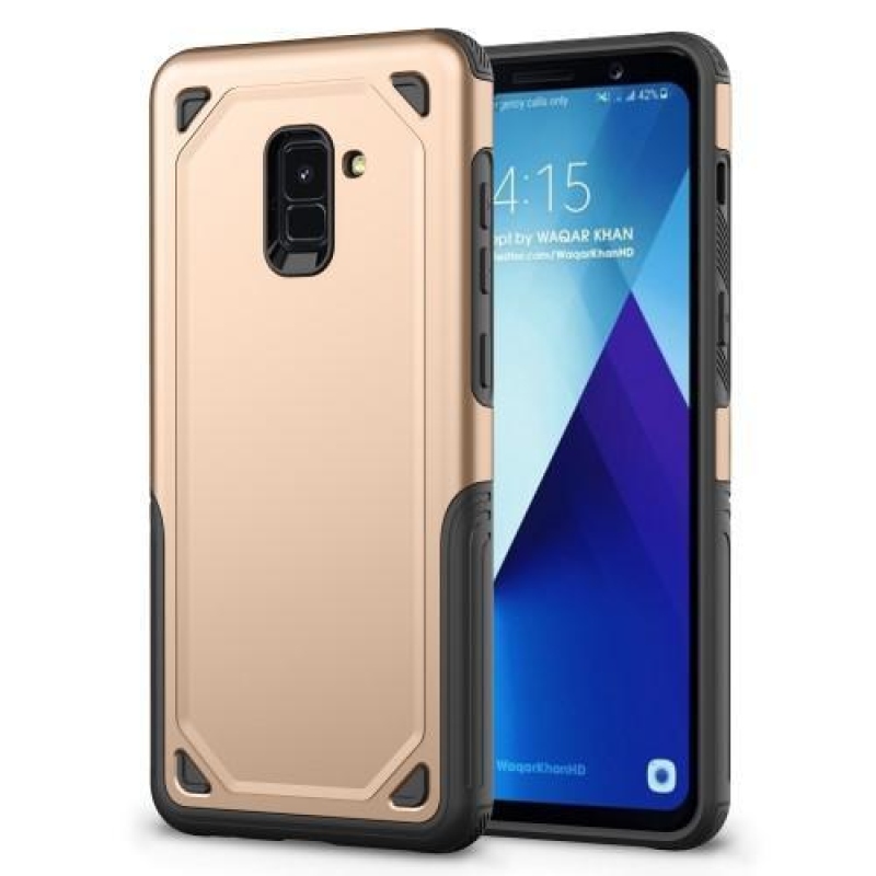 Rougy hibrid tartós tok Samsung Galaxy A8 Plus (2018) - arany színben