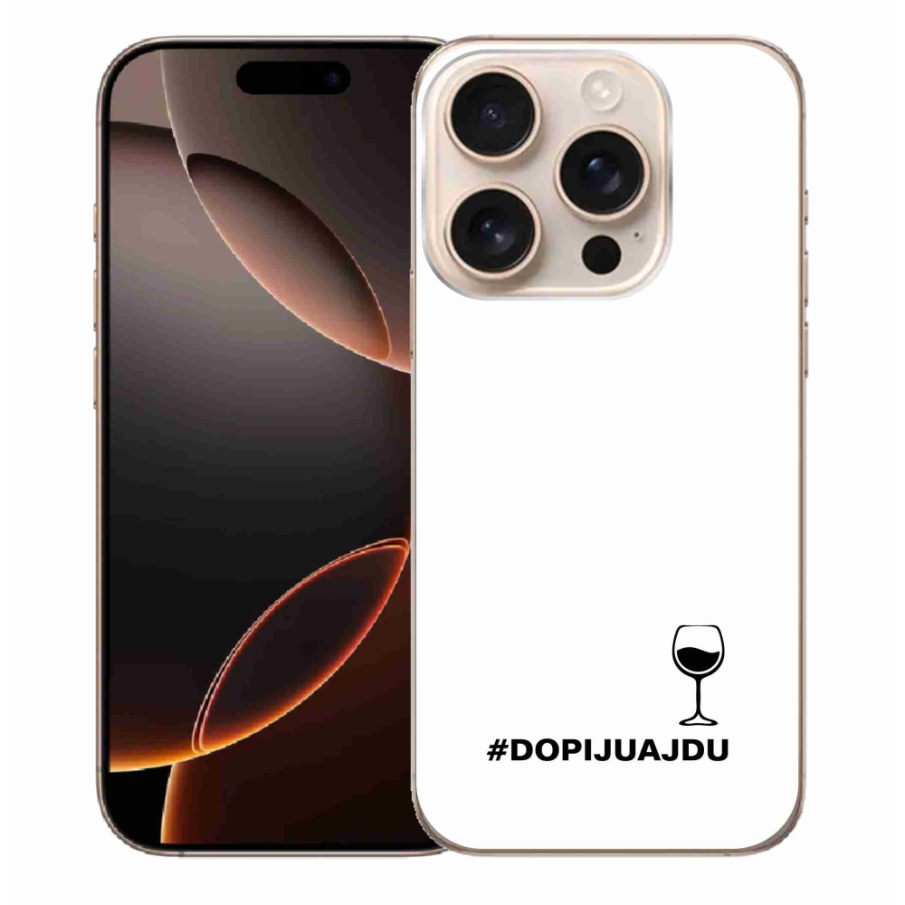 Zselés borítás mmCase iPhone 16 Pro Max készülékhez - bor motívum fehér háttér