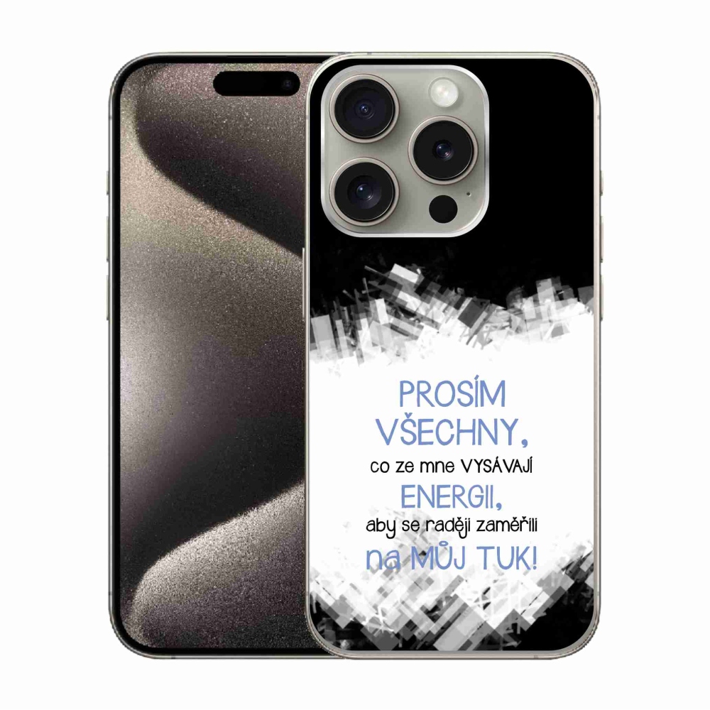 Gél borítás mmCase iPhone 15 Pro készülékhez - vicces szöveg 1 kék
