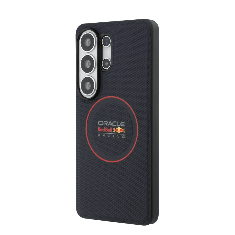 Red Bull PU bőr hálós piros gyűrűs mágneses hátlap a Samsung Galaxy S26 Ultra Navy számára