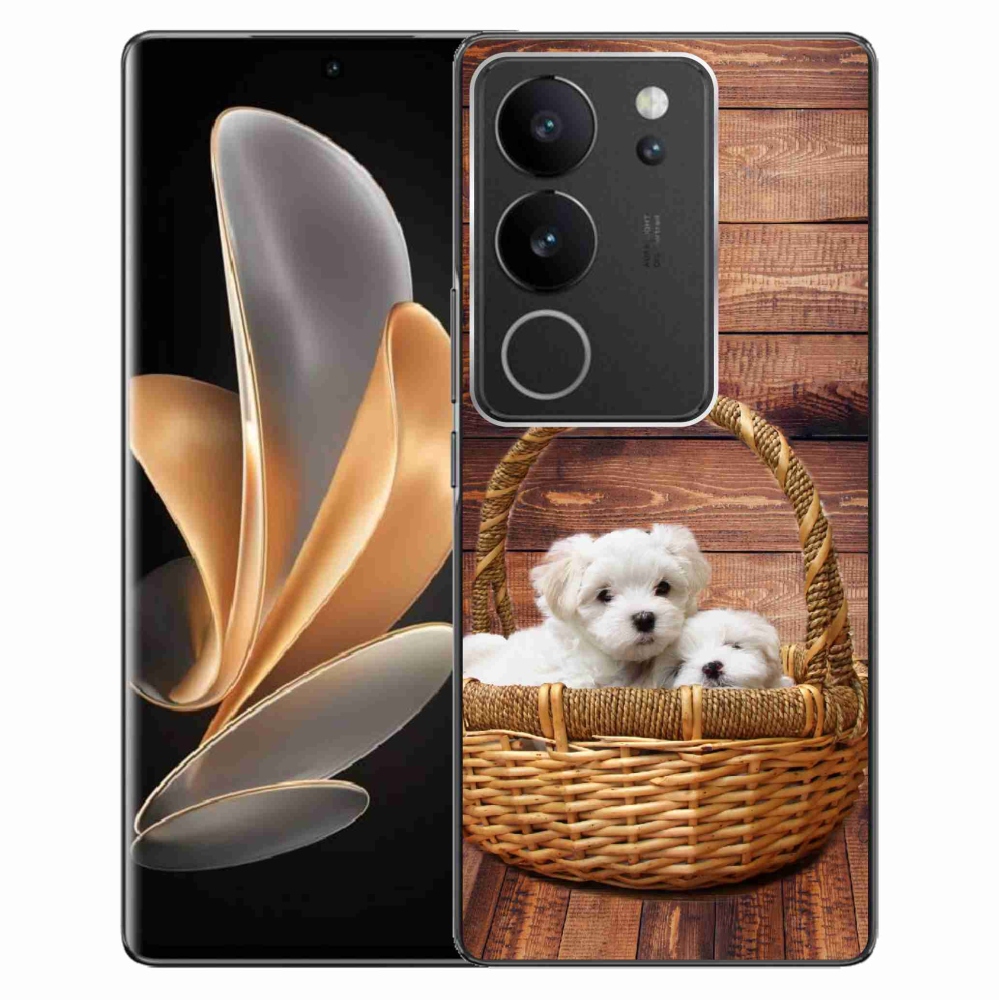 Zselés borítás mmCase a Vivo V29 5G-hez - kölyökkutyák