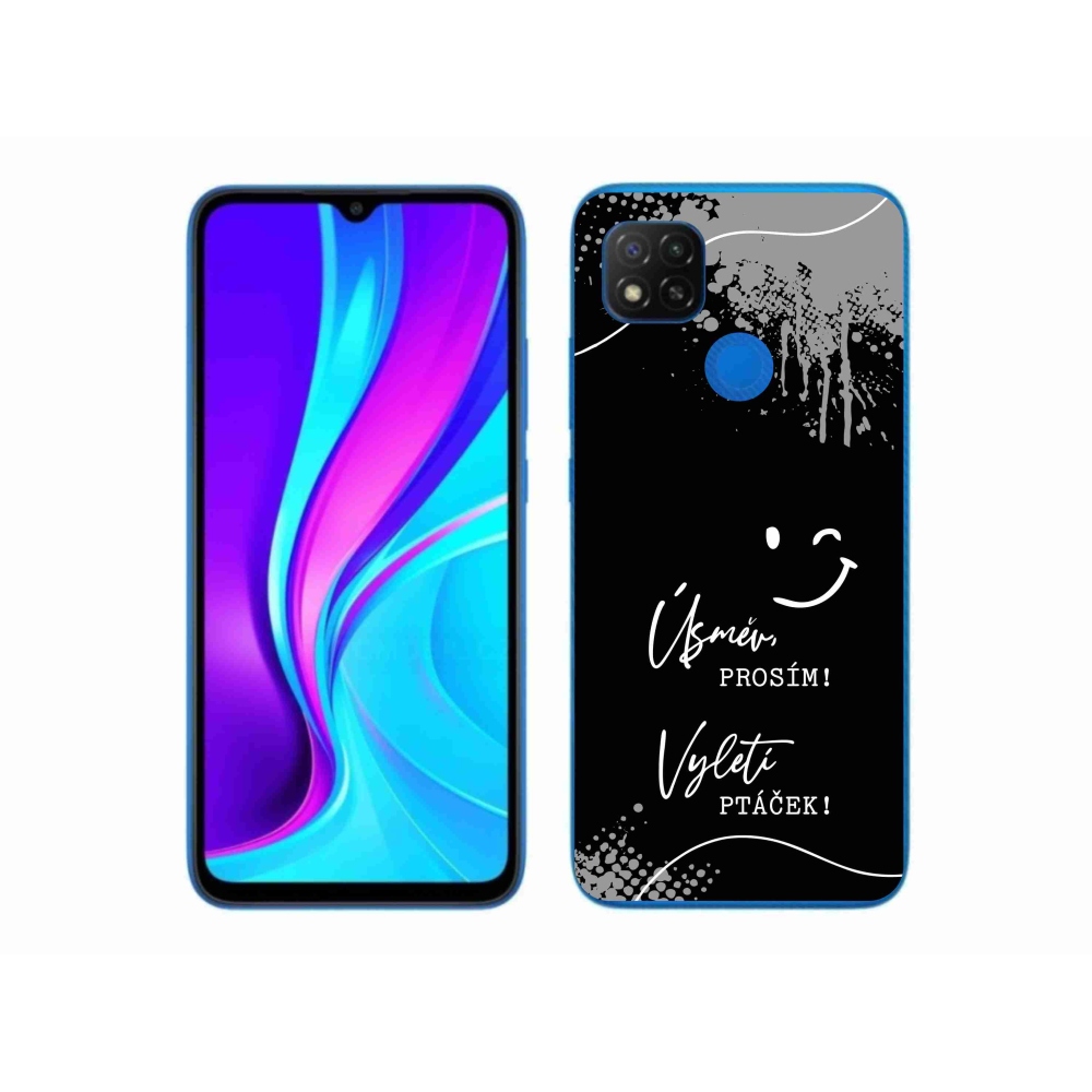 Gél borító mmCase a Xiaomi Redmi 9C-hez - vicces szöveg 4 fekete háttérrel