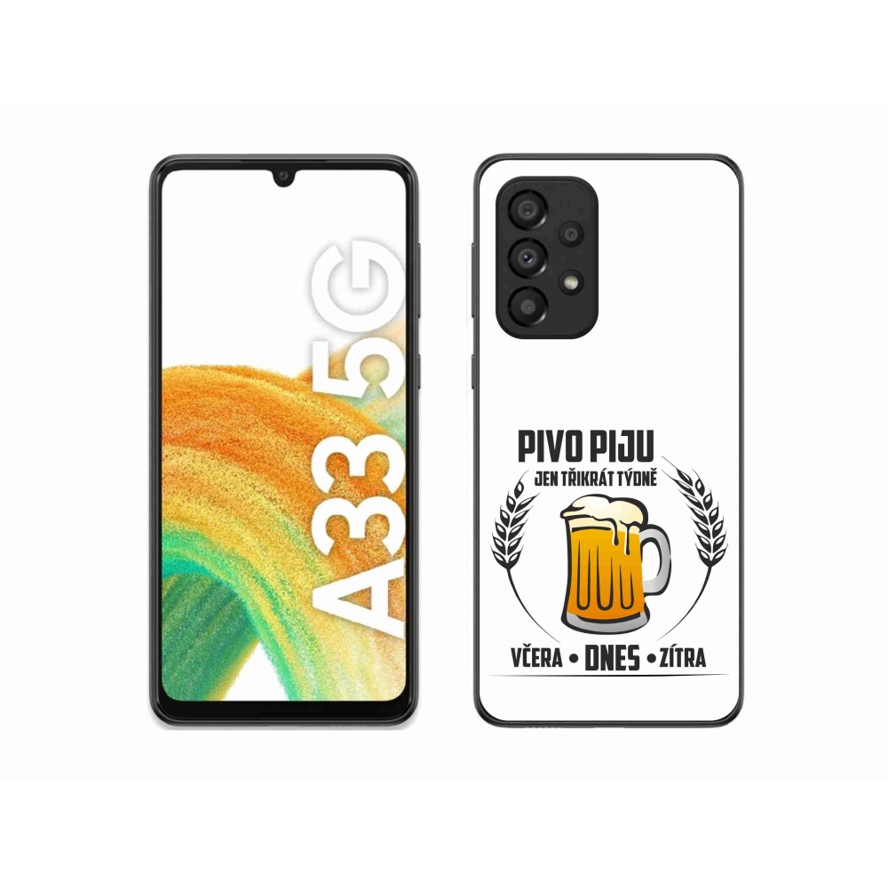Gél borítás mmCase Samsung Galaxy A33 5G - sör motívum fehér háttérrel