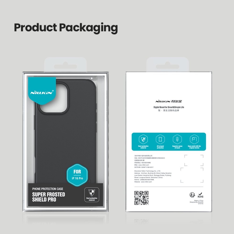 Nillkin Super Frosted PRO hátlap az Apple iPhone 16 Pro készülékhez Fekete