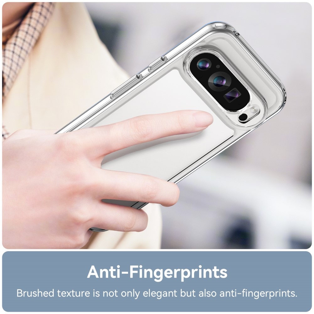 Gél tok kemény hátlappal a Google Pixel 9/9 Pro számára - átlátszó