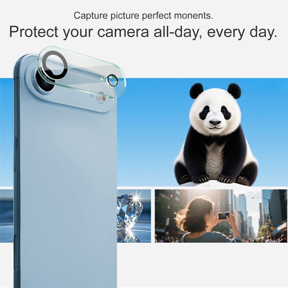 IMK kamera lencse üveg iPhone 17 Air - fekete gyűrűk