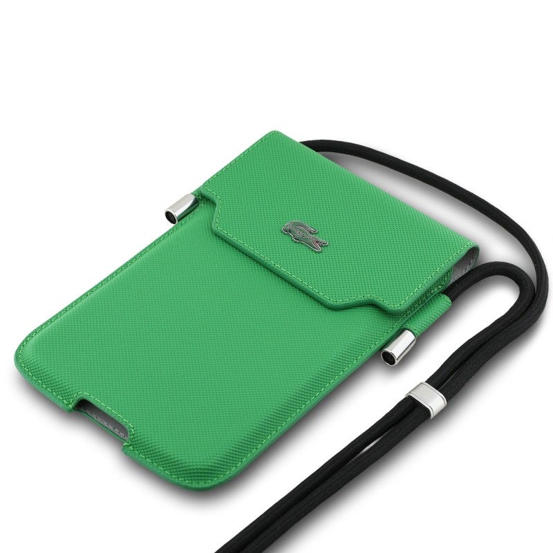 Lacoste PVC Iconic Petit Pique Fém Logós Telefonzseb XL Zöld