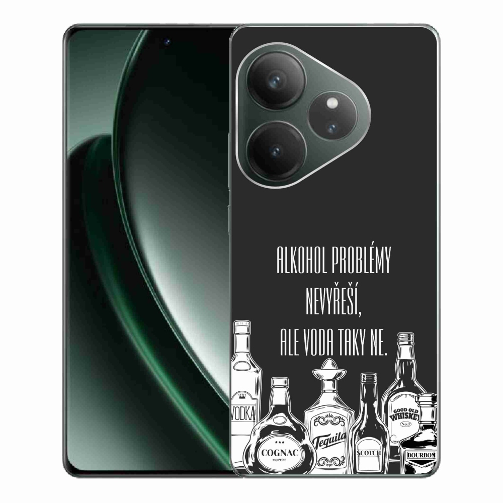 Gél borító mmCase a Realme GT 6 5G/GT 6T 5G számára - vicces szöveg fekete háttérrel