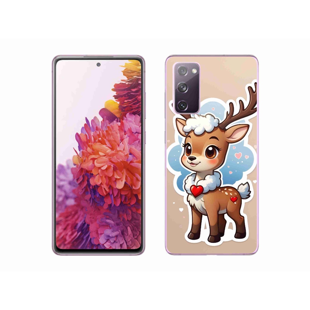 Zselés borítás mmCase Samsung Galaxy S20 FE - rajzfilm rénszarvashoz