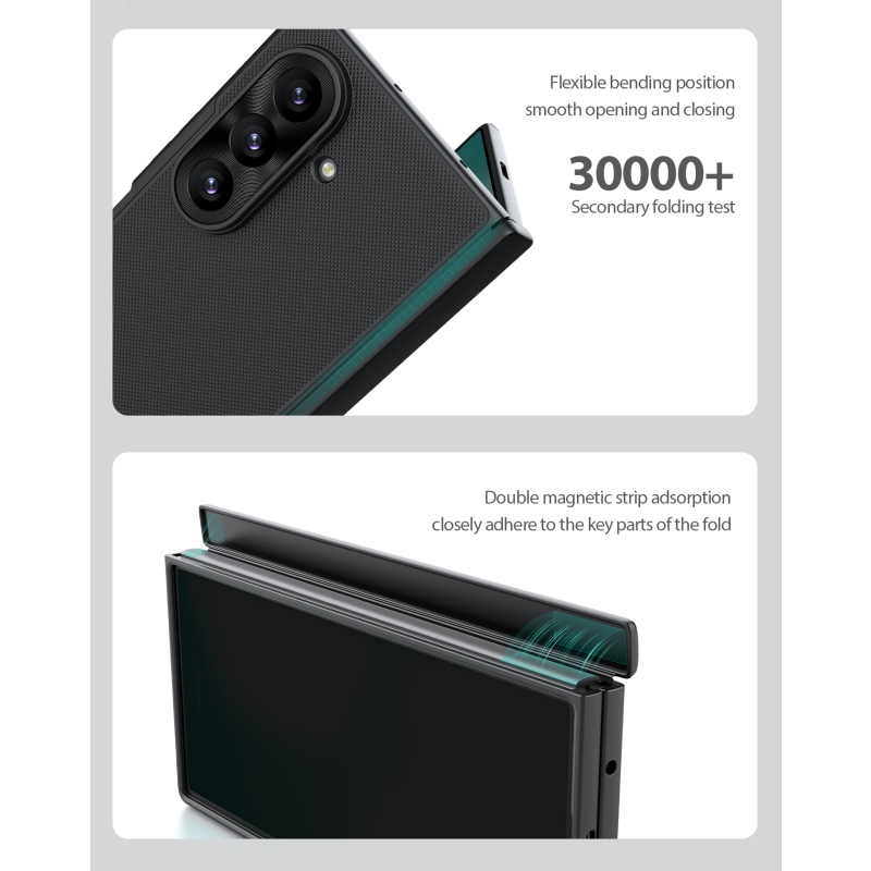 Nillkin Super Frosted FOLD mágneses hátlap a Samsung Galaxy Z Fold 8 Ultra-hoz, átlátszó fekete