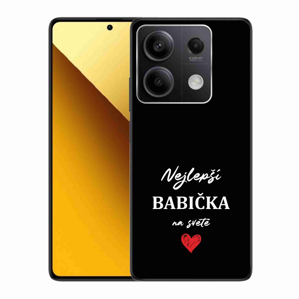 Gél borító mmCase a Xiaomi Redmi Note 13 5G számára - a legjobb nagymama 1 fekete háttérrel