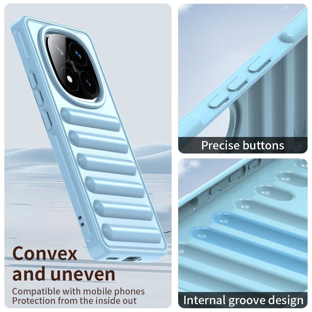 Csíkos tartós borító Xiaomi Redmi Note 14 Pro+ 5G - kék