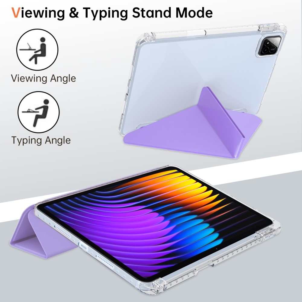 Origami intelligens pozicionáló tok Xiaomi Pad 7/7 Pro tablethez - világos lila