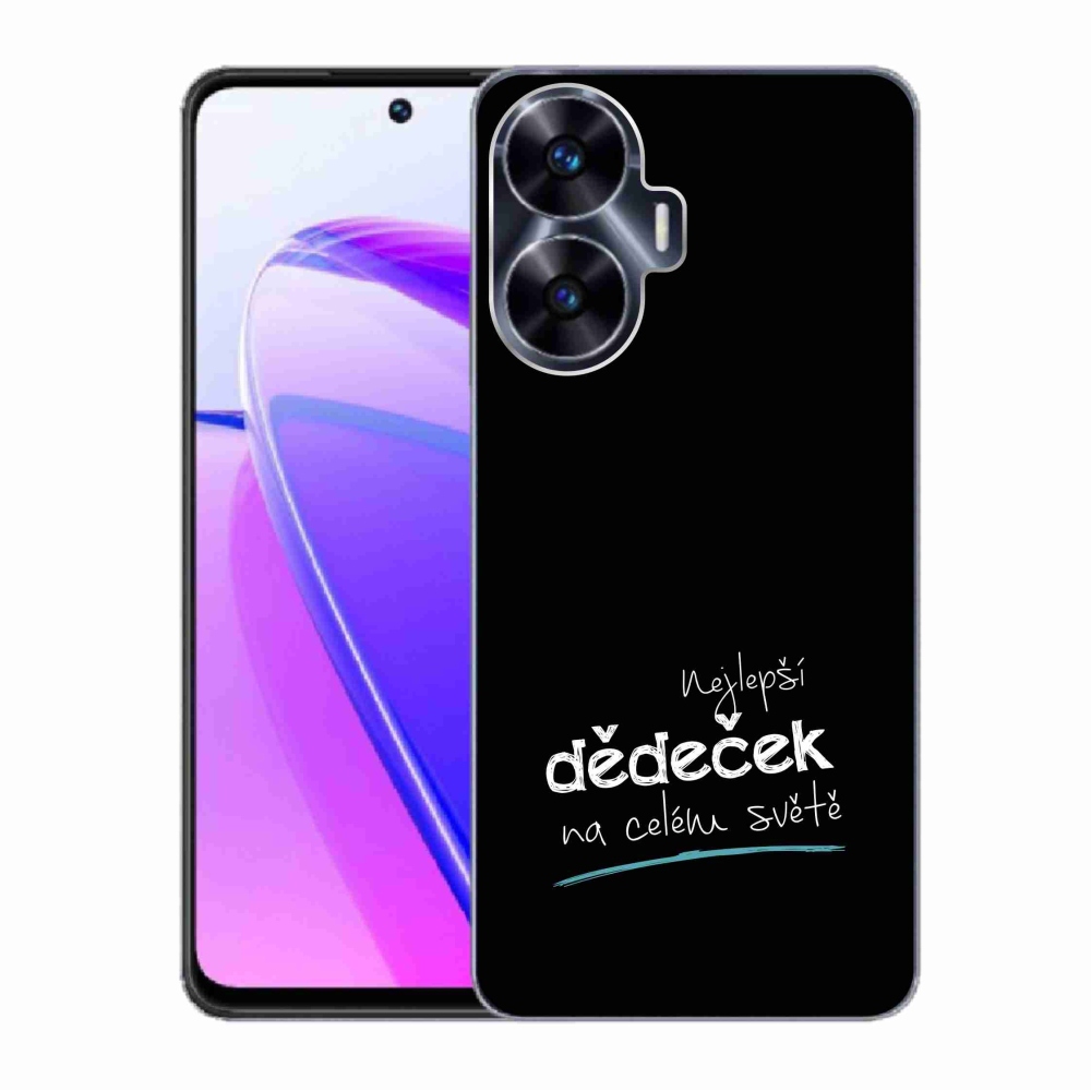 Gél borító mmCase a Realme C55-ön - legjobb nagypapa 3 fekete háttérrel