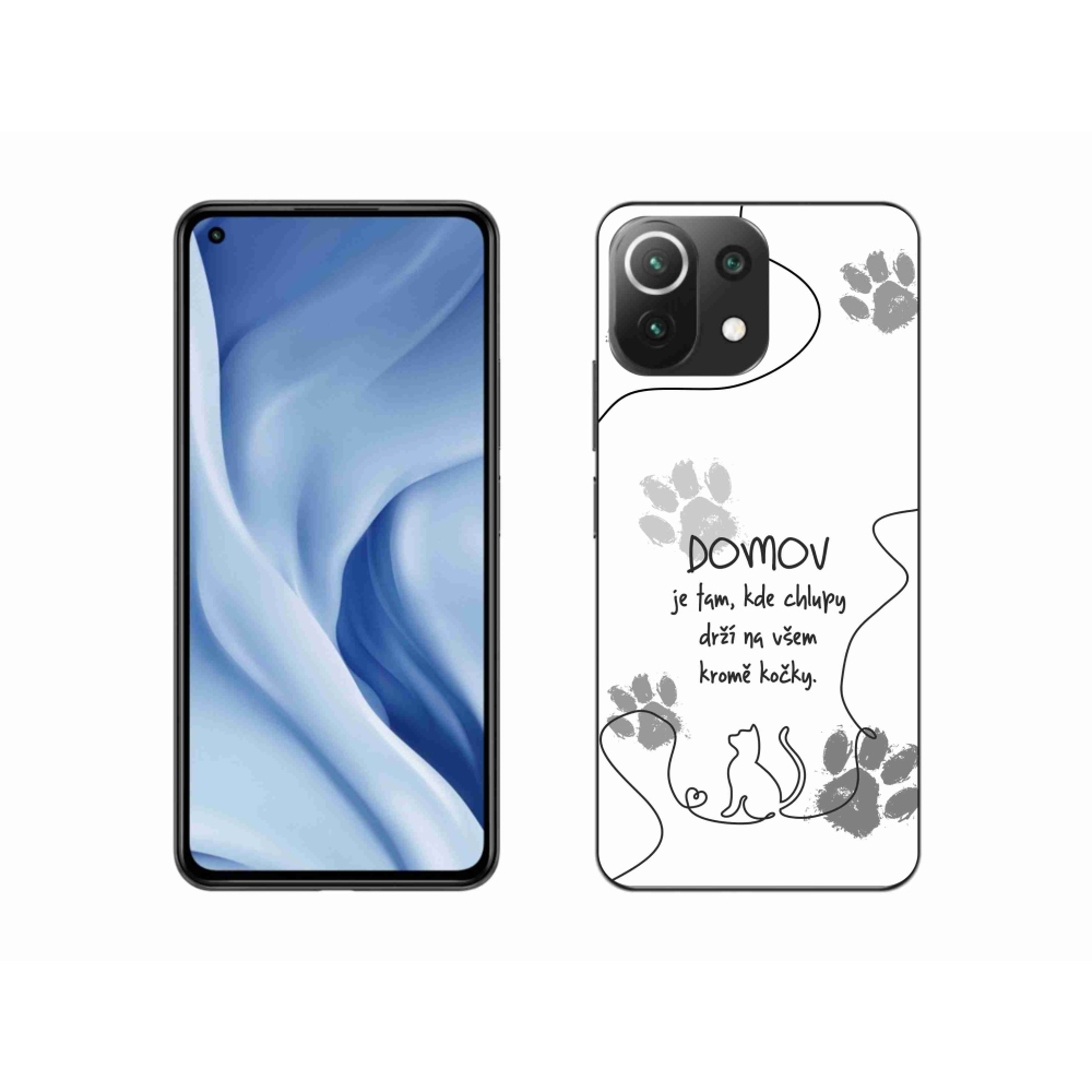 Gél borítás mmCase a Xiaomi Mi 11 Lite 4G/5G készülékhez - macska motívum fehér háttérrel