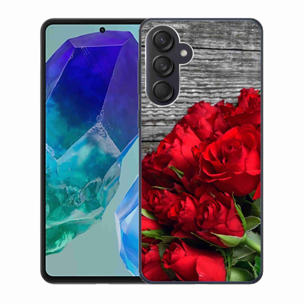 Gél védőhuzat mmCase Samsung Galaxy M55 5G - piros rózsa