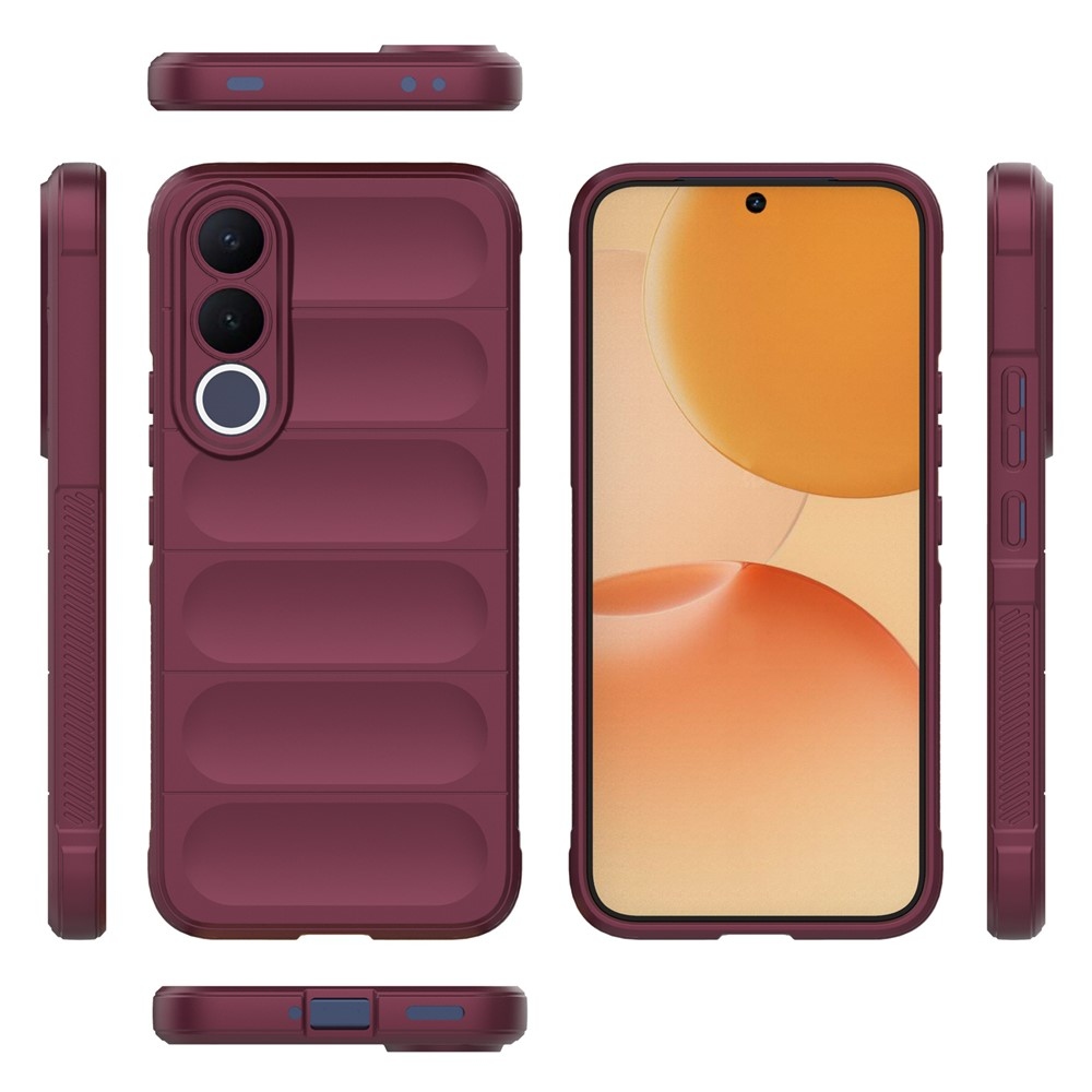 Rugg tartós zselés tok a Vivo V70 FE 5G készülékhez - bordó színű