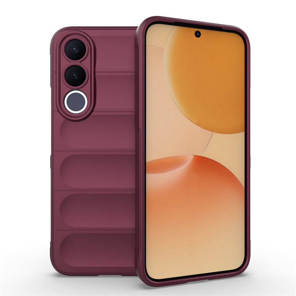 Rugg tartós zselés tok a Vivo V70 FE 5G készülékhez - bordó színű