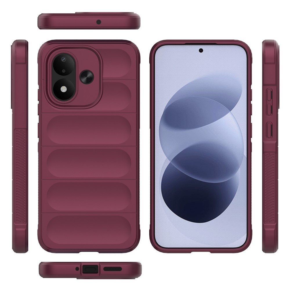 Rugg strapabíró gél tok a Xiaomi Redmi Note 17 4G/5G-hez – bordó