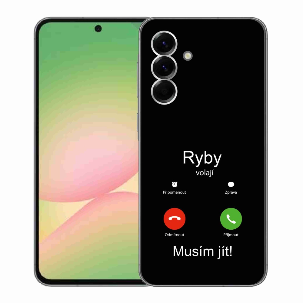 Gél borító mmCase Samsung Galaxy A56 5G - hal hívás fekete háttérrel