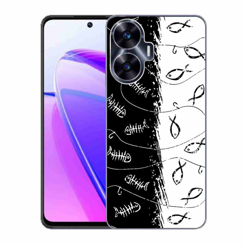 Zselés borító mmCase a Realme C55 készülékhez - csontvázak és halak