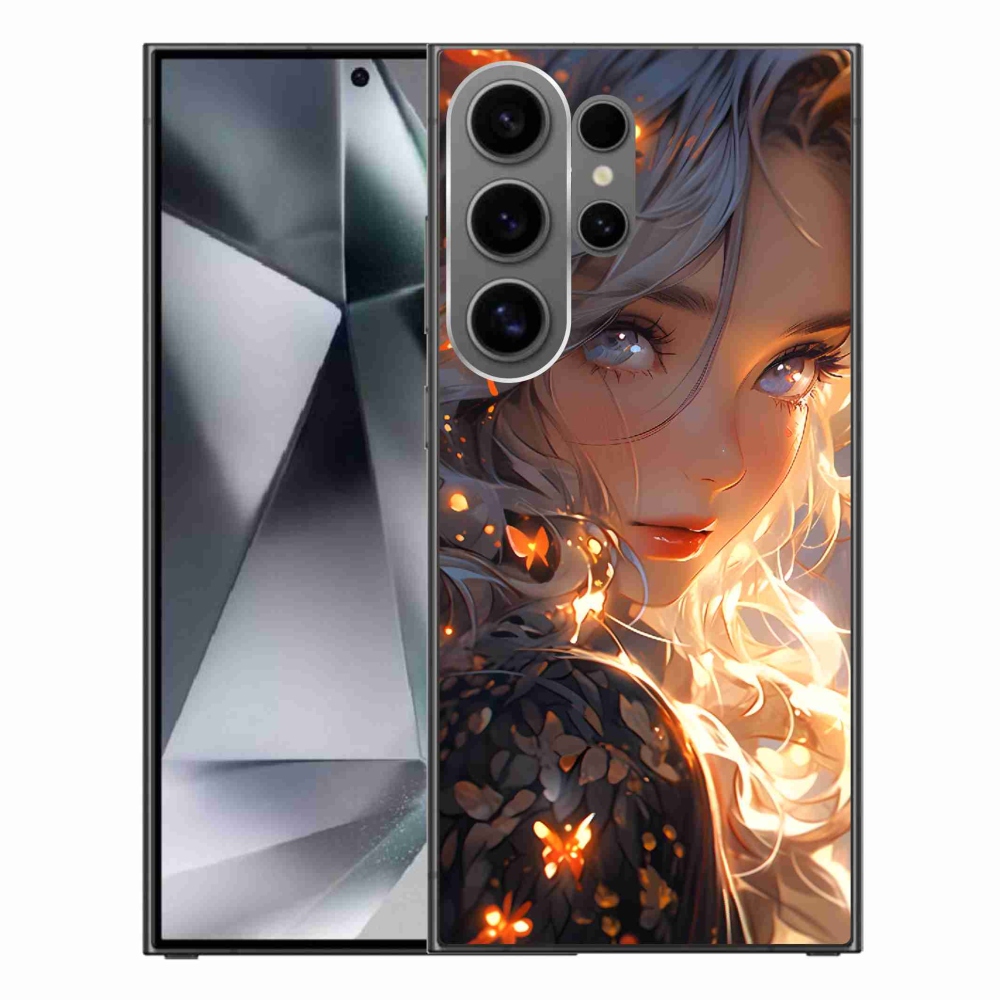 Gél borító mmCase Samsung Galaxy S24 Ultra készülékhez - lány és pillangók