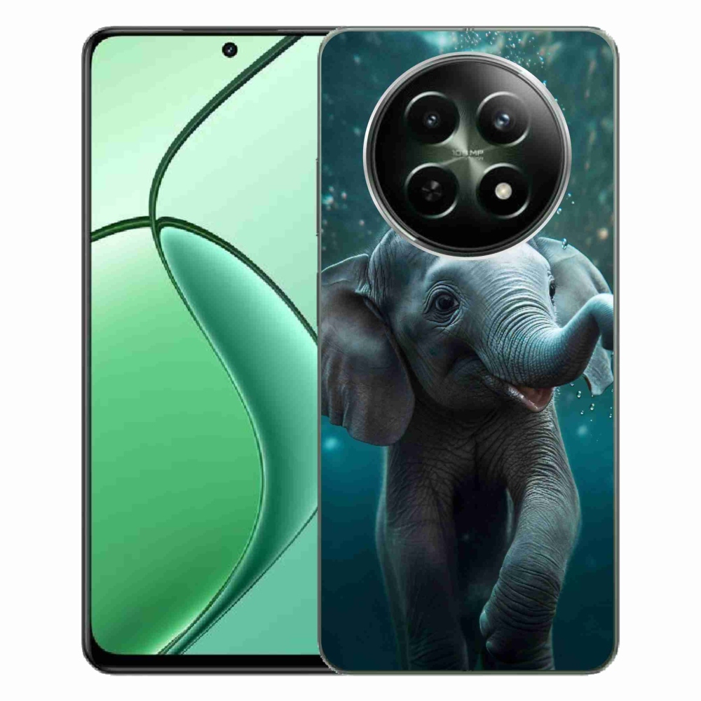Zselés borítás mmCase a Realme 12 5G/12x 5G készülékhez - víz alatti elefánt