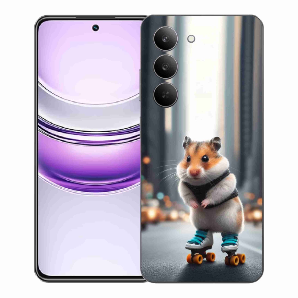 Gél borítás mmCase a Realme 14x 5G-hez - hörcsög a korcsolyán