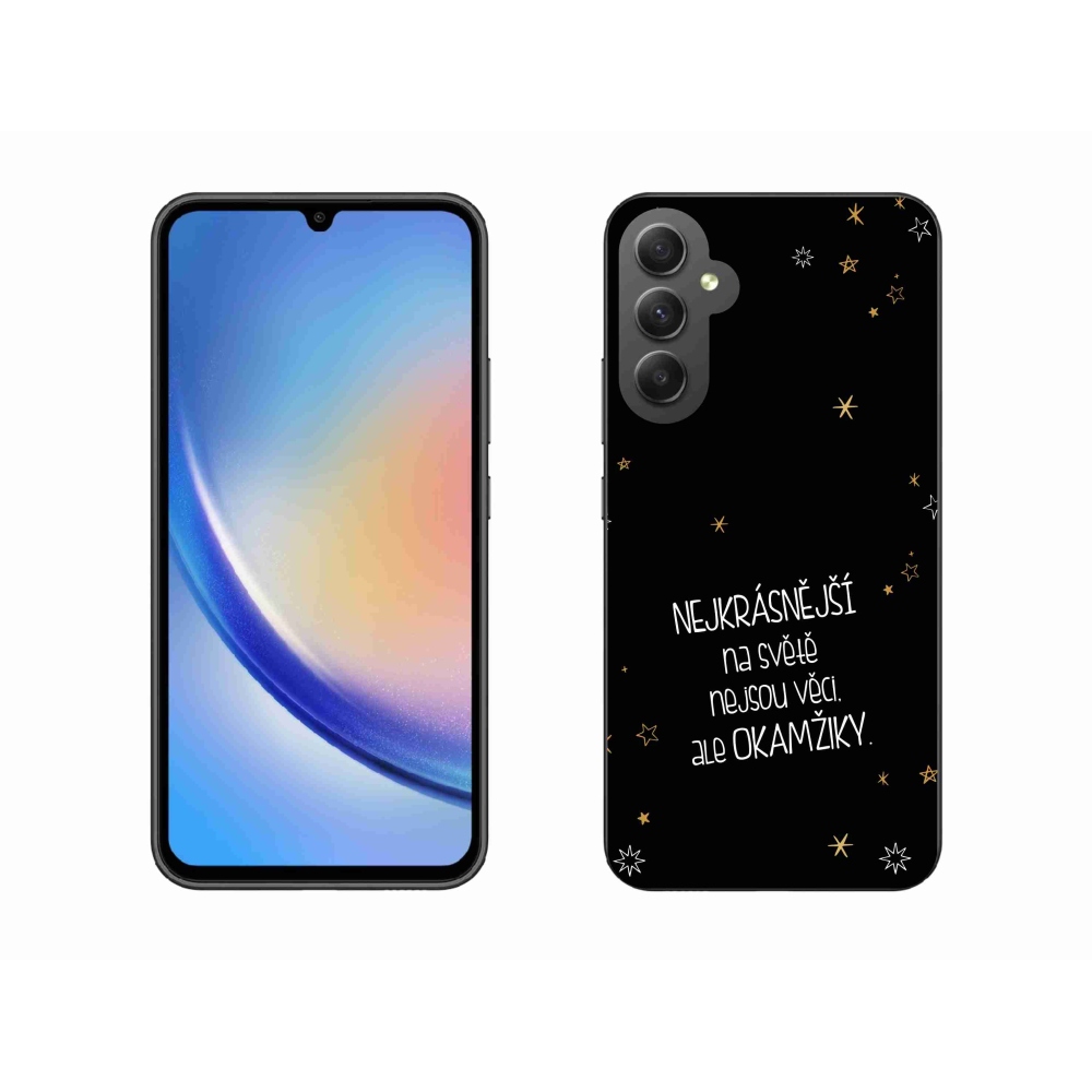 Gél borítás mmCase Samsung Galaxy A34 5G - idézet 4 fekete háttérrel