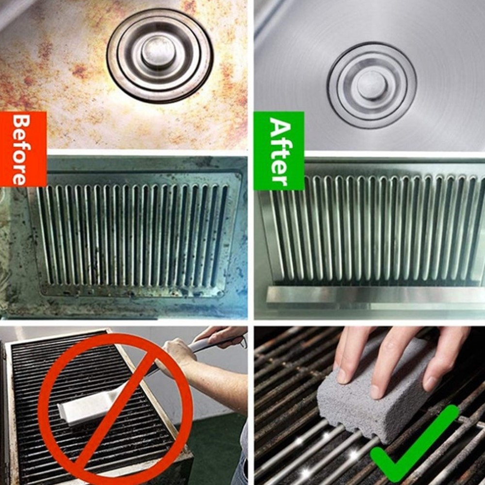 BBQ tisztítóblokk grillrácshoz, az odaégett szennyeződések eltávolításához 10 × 7 × 4 cm