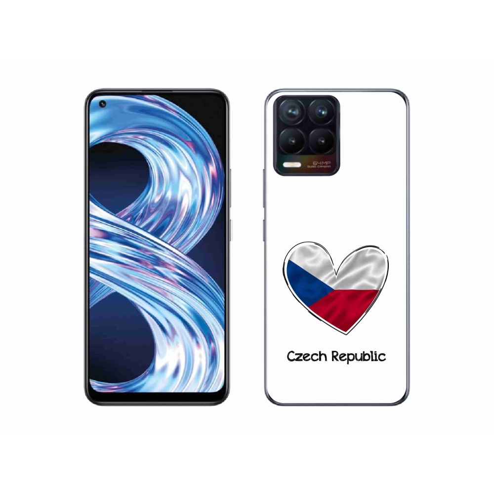 Gél borítás mmCase a Realme 8 Pro-n - zászló szív fehér háttérrel
