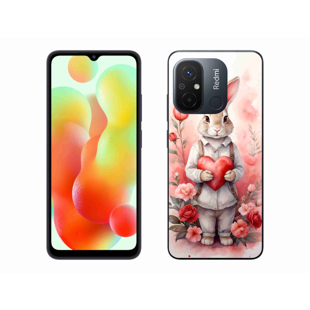 Gél borítás mmCase a Xiaomi Redmi 12C-hez - nyúl szívvel