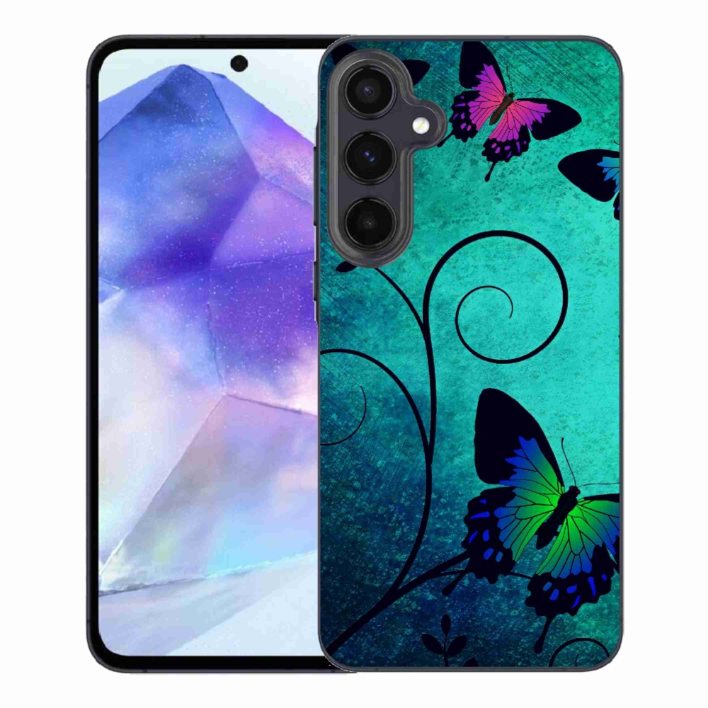 Zselés borítás mmCase Samsung Galaxy A55 5G - színes pillangókhoz