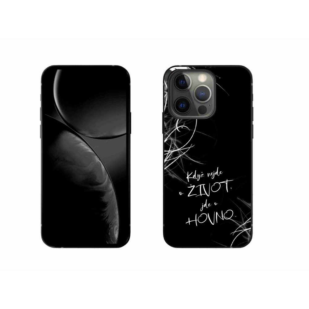 Gél borítás mmCase iPhone 13 Pro 6.1 készülékhez - vicces szöveg 16 fekete háttér