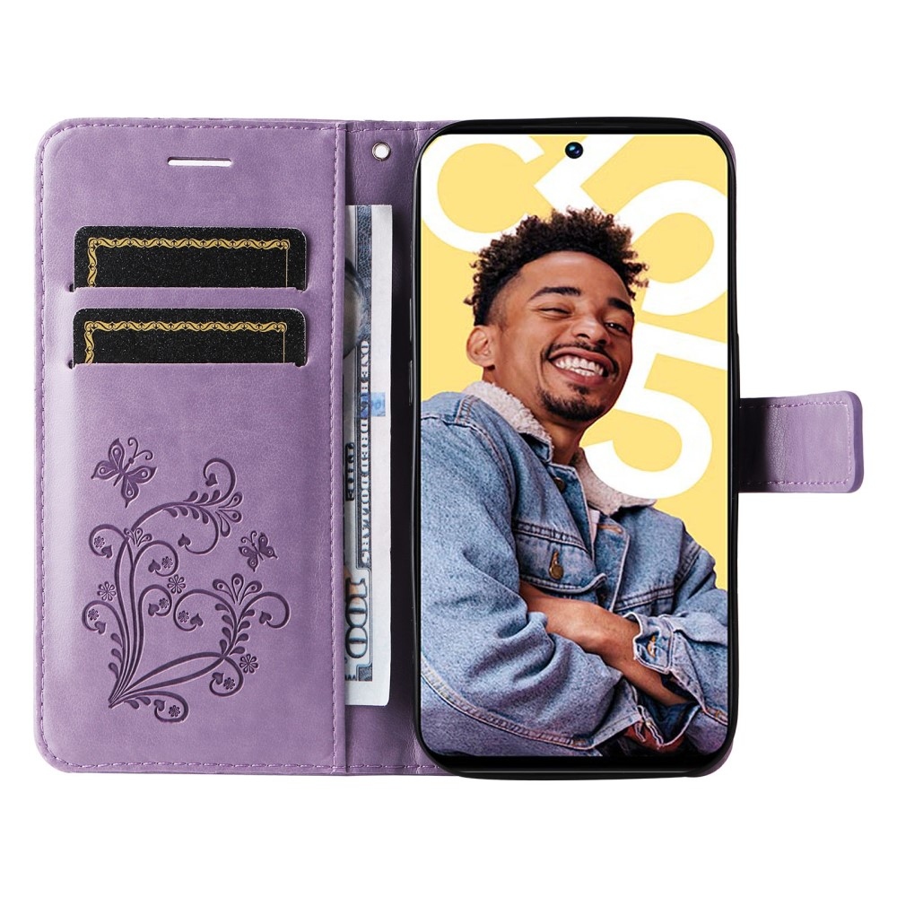 Nagy pillangó könyvtáska a Realme C55 készülékhez - lila