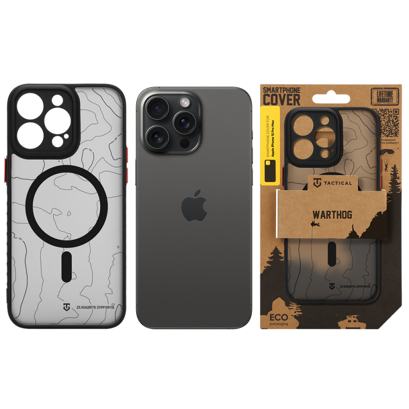 Tactical MagForce Warthog tok az Apple iPhone 15 Pro Max-hoz, Asphalt színben