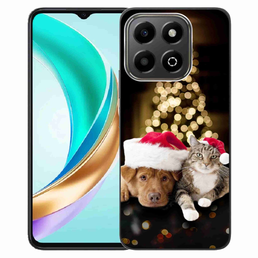 Gél borítás mmCase a Honor X6b készülékhez - Karácsonyi kutya és macska