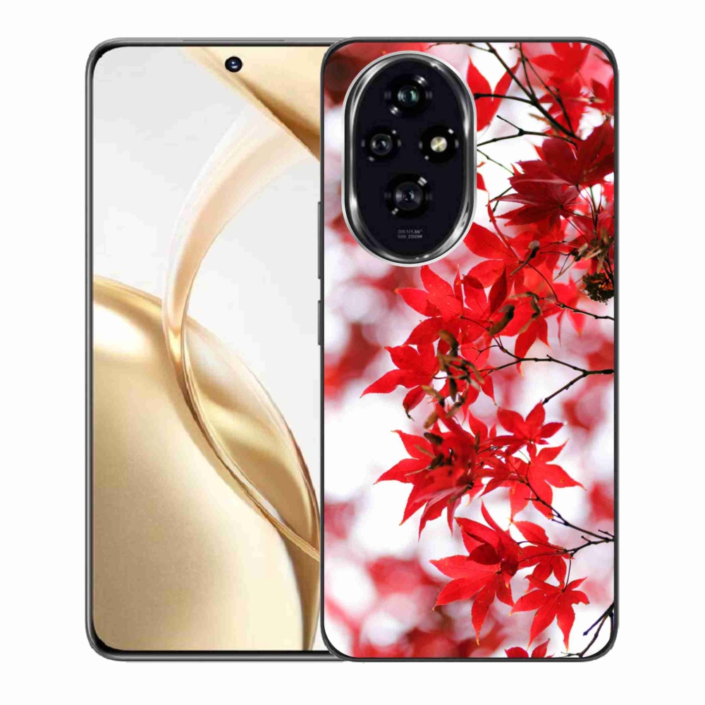 Zselés borító mmCase a Honor 200 5G készülékhez - piros levelek