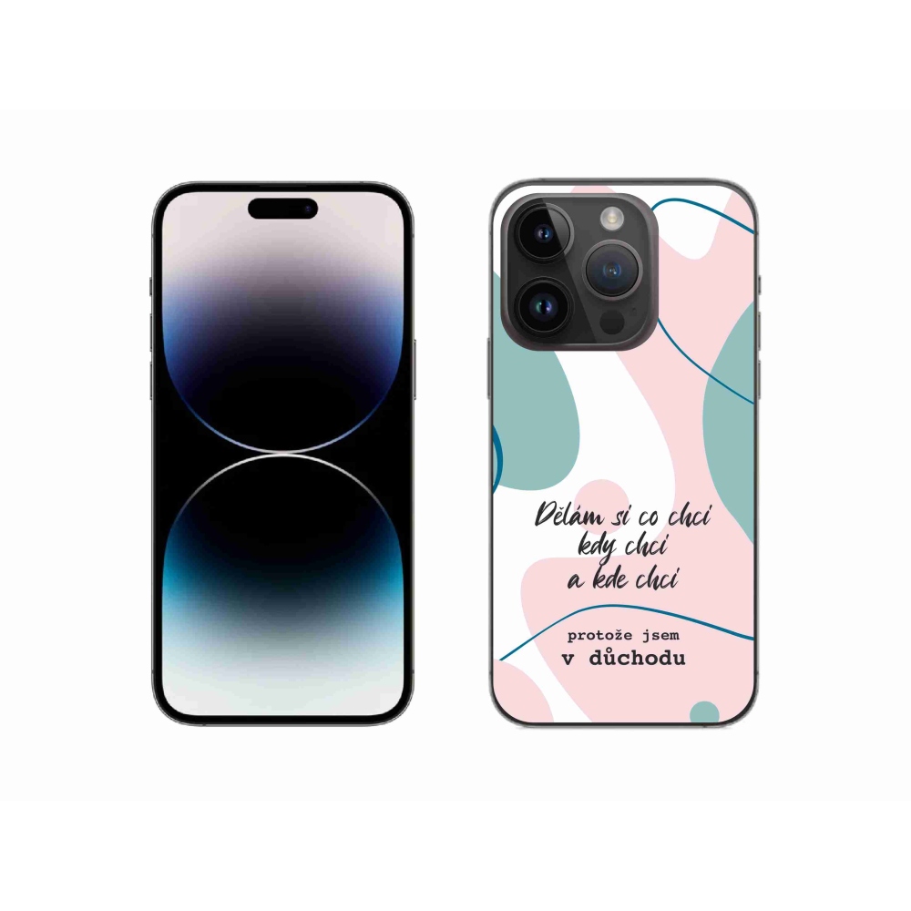 Gél borítás mmCase iPhone 14 Pro 6.1 készülékhez - vicces szöveg 10 fehér háttér