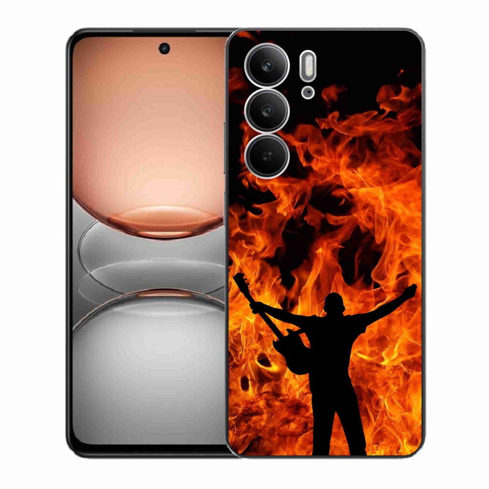 Gél borító mmCase a Realme C75-hez - zenész és tűz