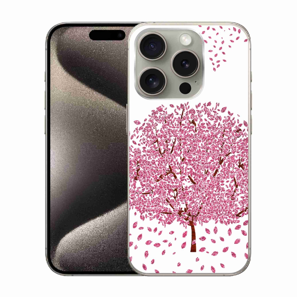 Zselés borítás mmCase iPhone 15 Pro készülékhez - rajzfilmfa levelekkel