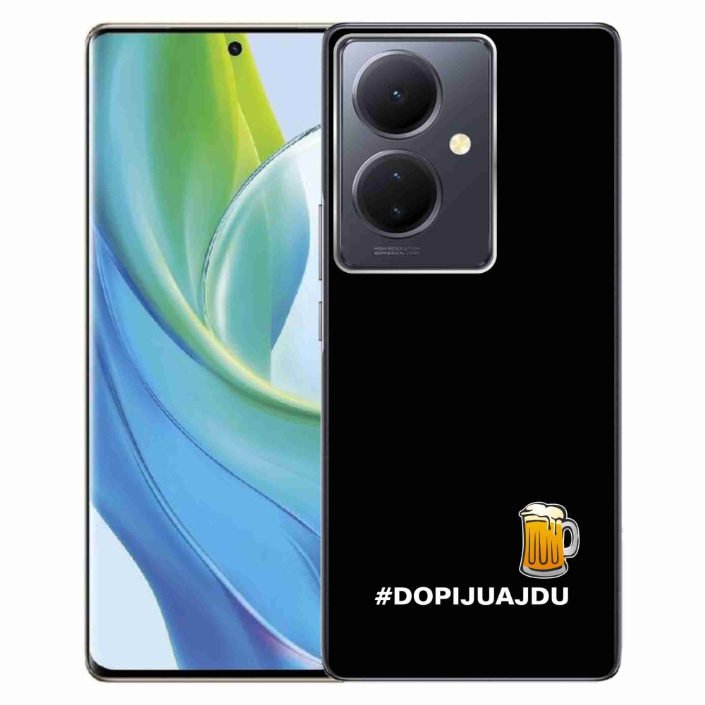 Gél borító mmCase a Vivo V29 Lite 5G készülékhez - sör motívum 1 fekete háttér